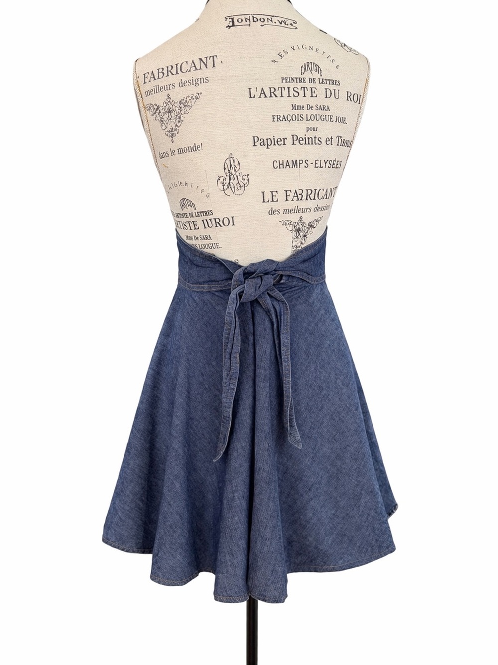 Vintage Dolce & Gabbana Y2K Denim Corset Halter Dress US 4 Resort Vacation - Picture 3 of 10